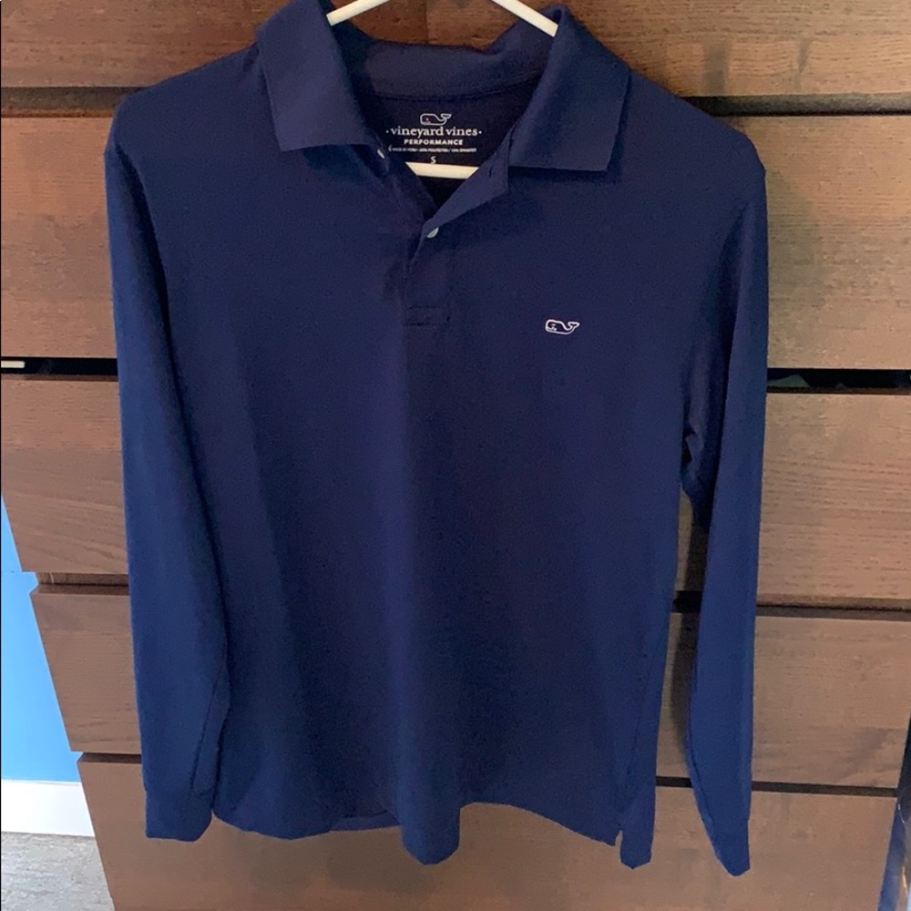Vineyard Vines🐳 performance ls polo Size: S